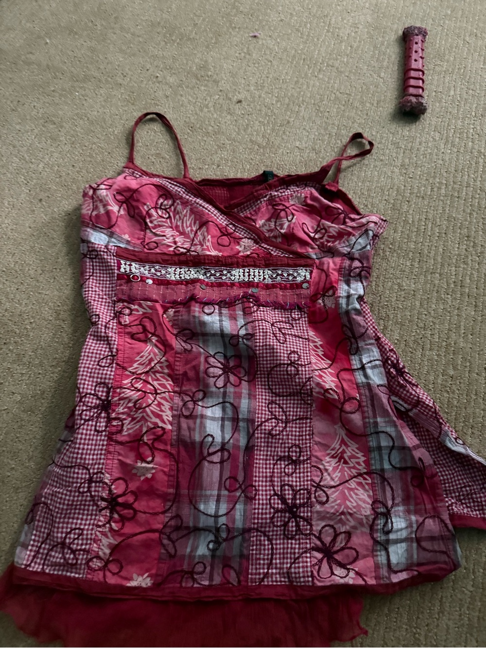 Women’s Pink Floral Strappy Summer Top